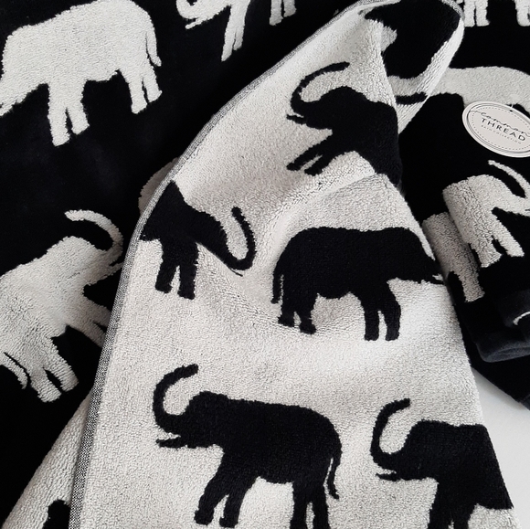 Common Thread Decorative Elephant Bath Towel Hand Towel Set - Picture 9 of 15